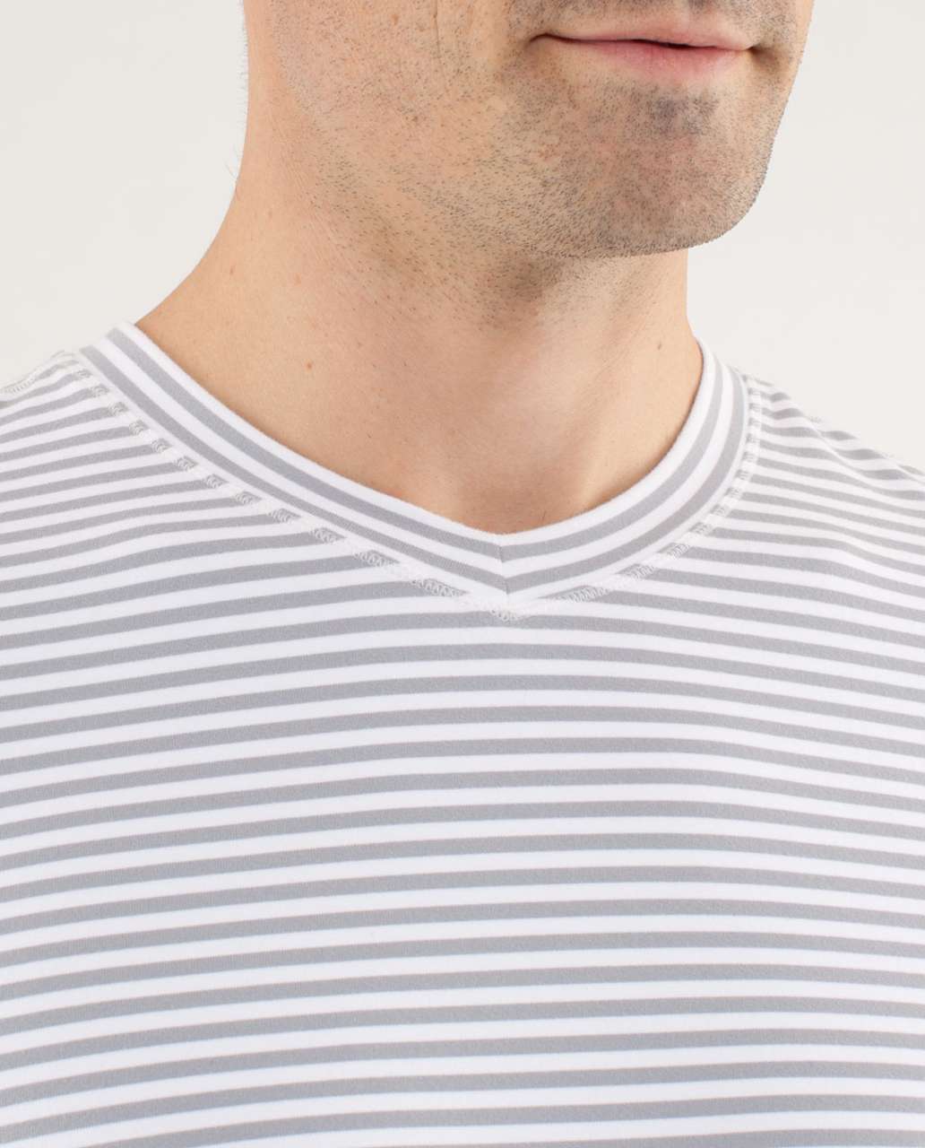 Lululemon Speed Long Sleeve - Classic Stripe White Silver Slate