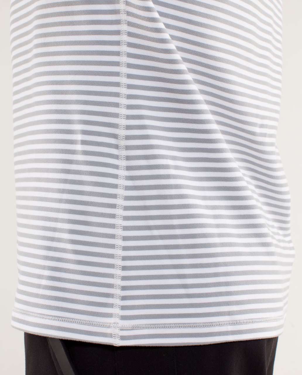 Lululemon Speed Long Sleeve - Classic Stripe White Silver Slate