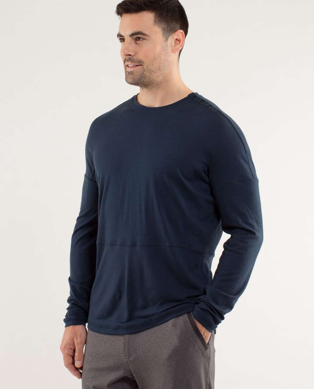 Lululemon Transit Long Sleeve *Merino Wool - Black Iris Blue