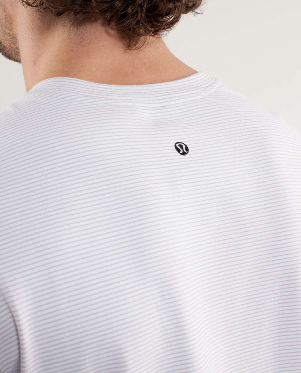 Lululemon Speed Long Sleeve - Smallish Stripe White / Smooth Silver