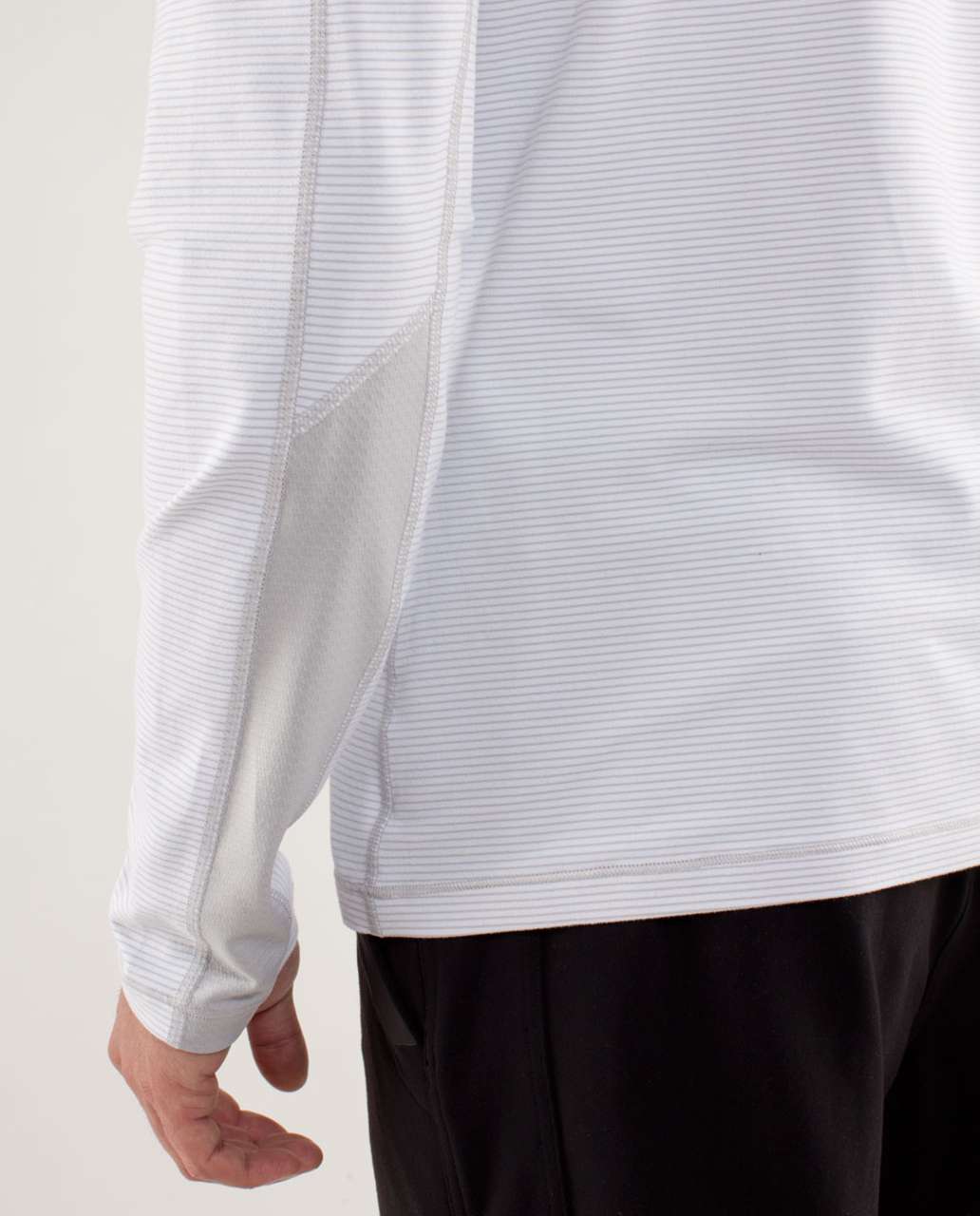 Lululemon Speed Long Sleeve - Smallish Stripe White / Smooth Silver