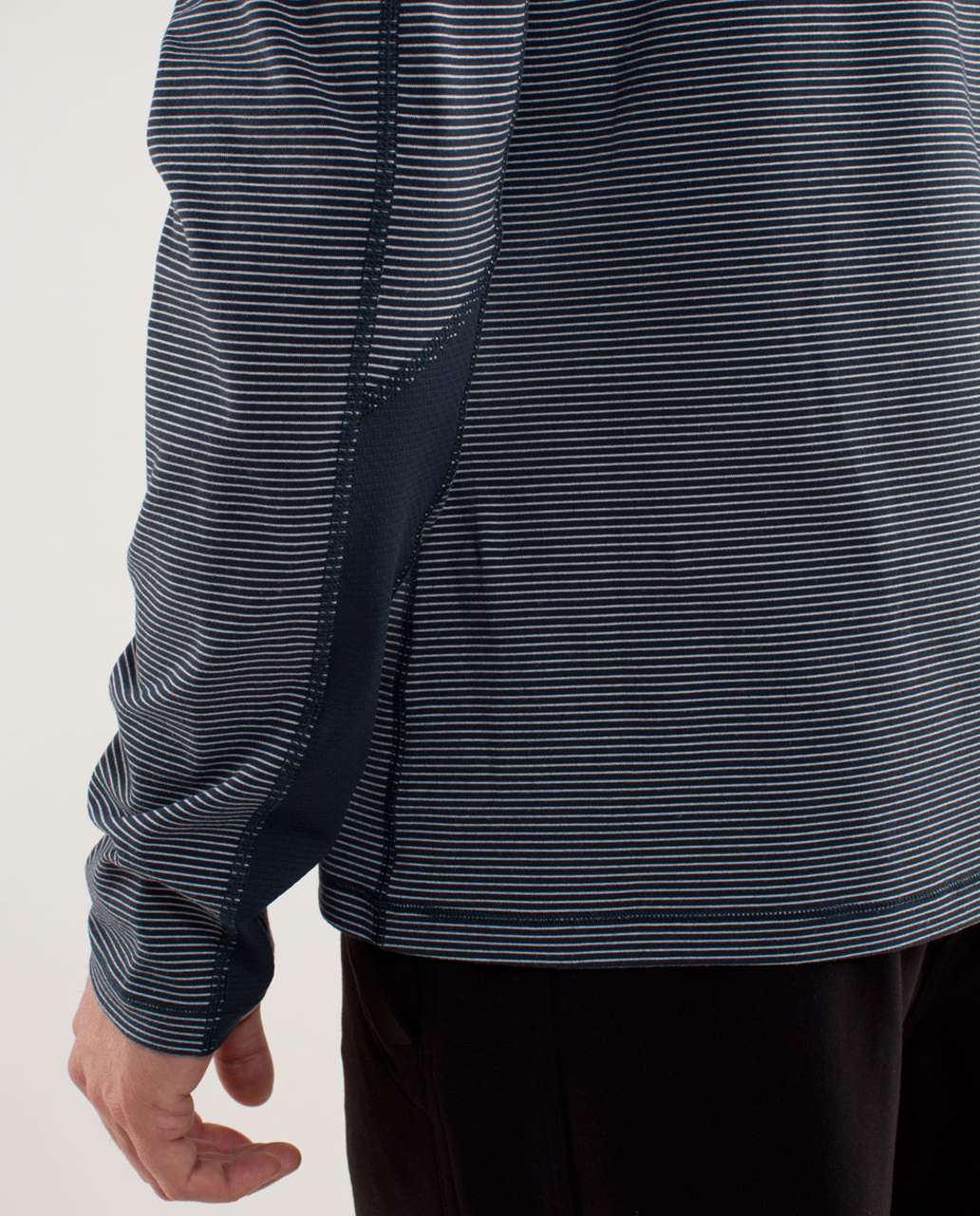 Lululemon Speed Long Sleeve - Smallish Stripe Black Iris Blue / Smooth Silver