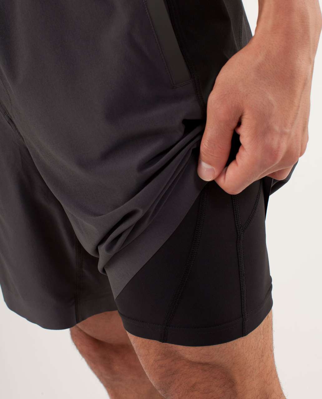 Lululemon Sprint To Studio 2 In 1 Short - Soot / Black - lulu fanatics