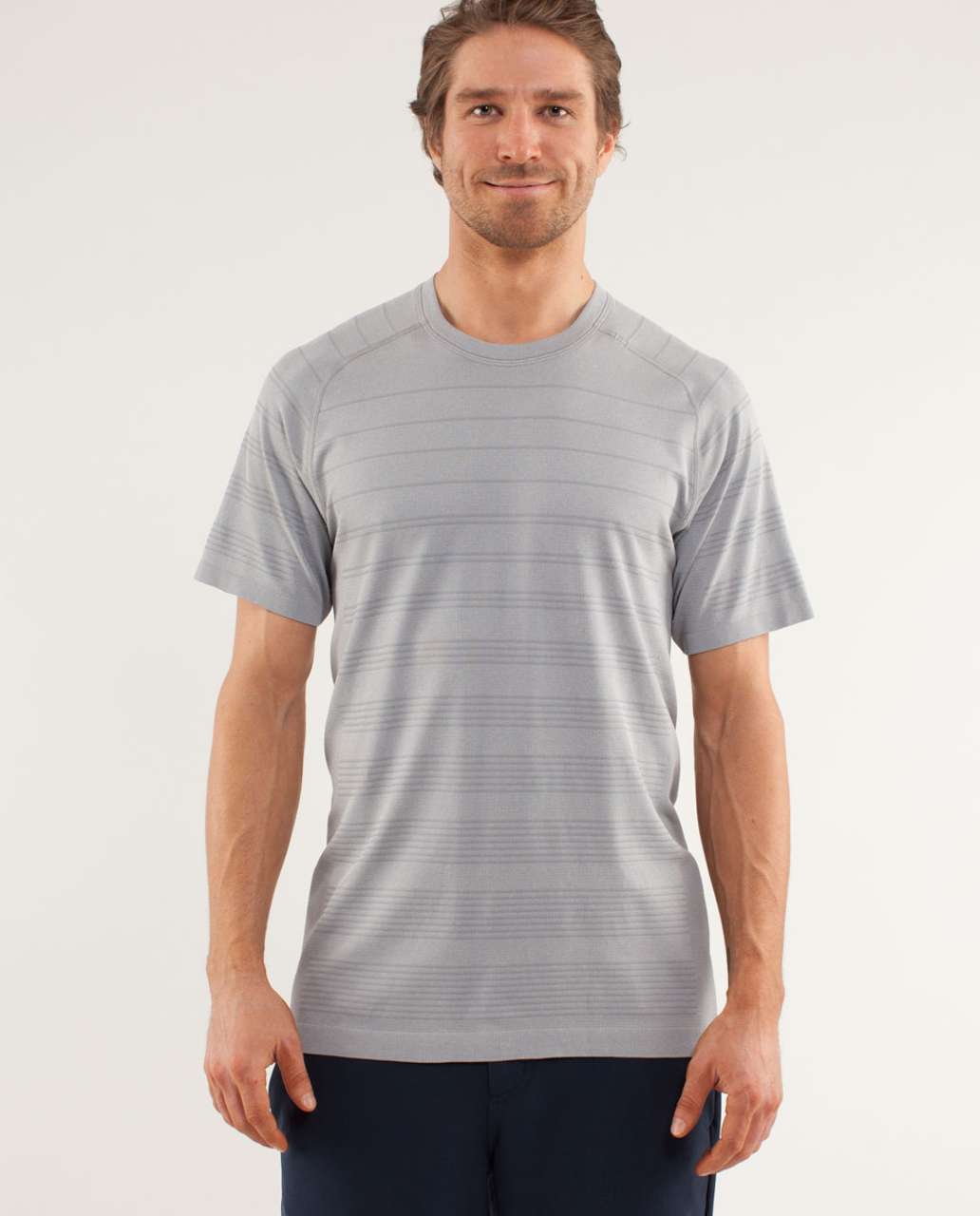 Lululemon Paddle Stripe Tech Short Sleeve - Silver Slate