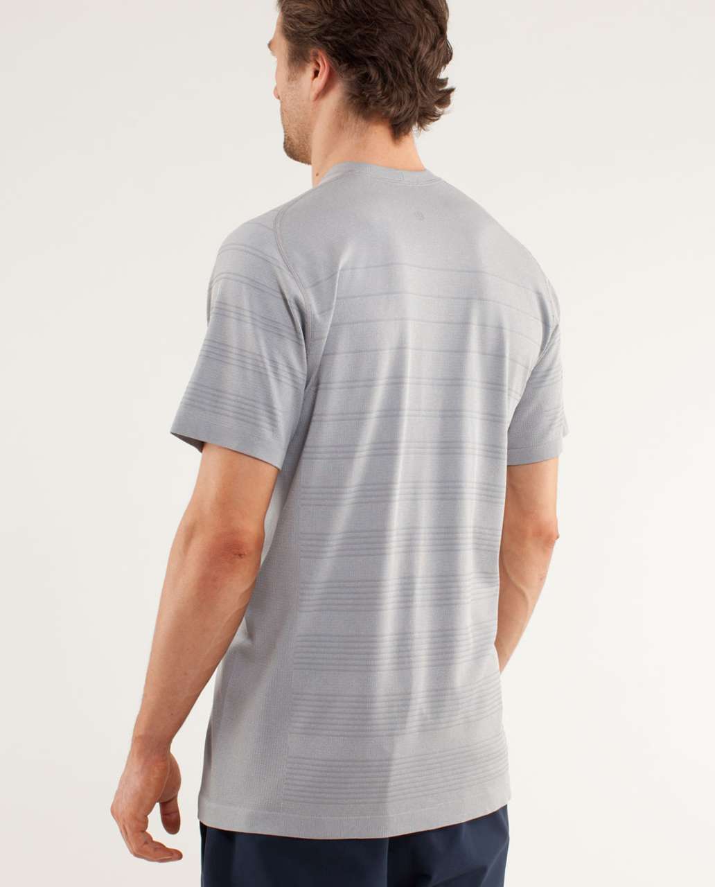 Lululemon Paddle Stripe Tech Short Sleeve - Silver Slate