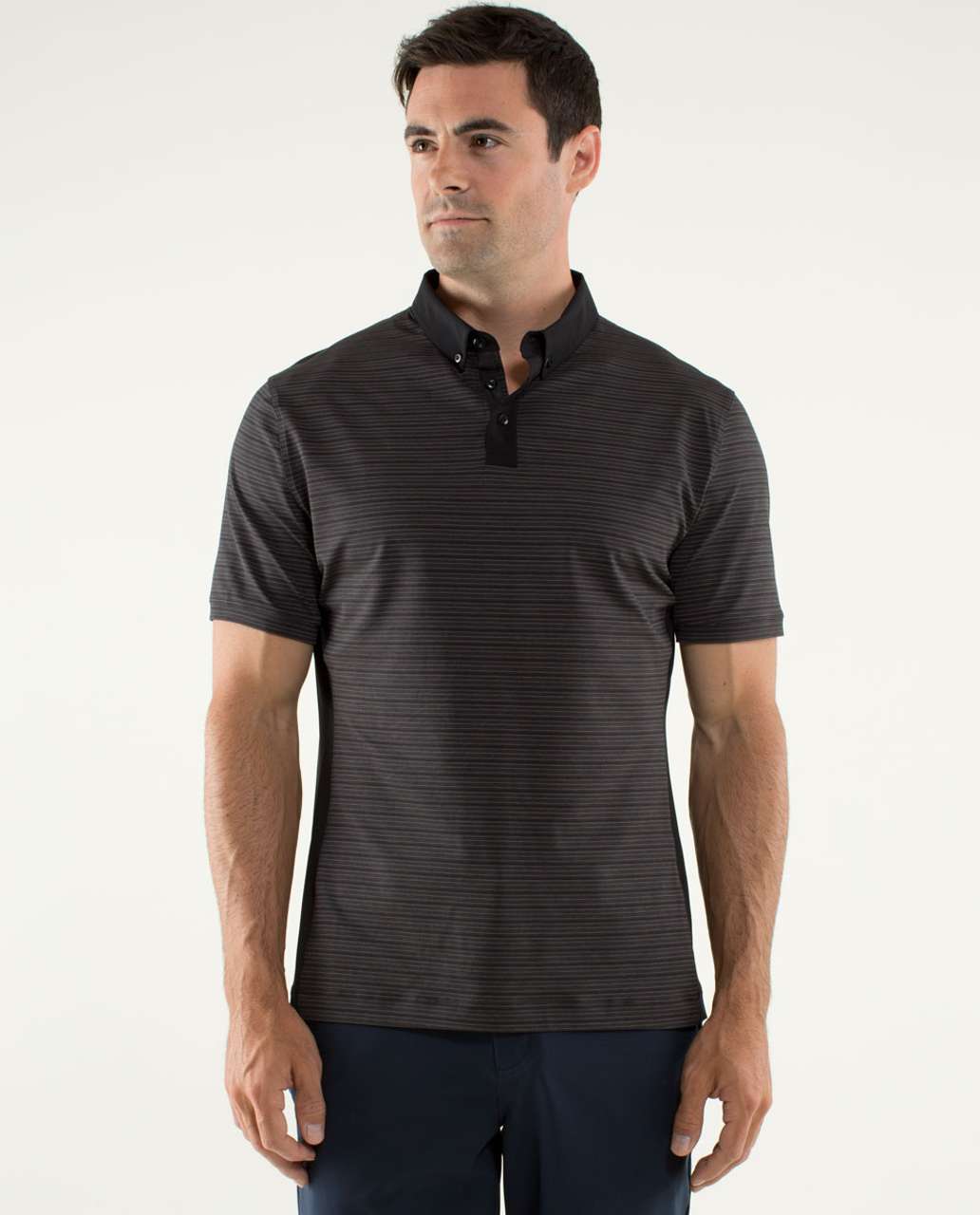 Lululemon Pivot Polo *Silverescent - Handsome Wee Stripe Yd / Heathered Black / Black