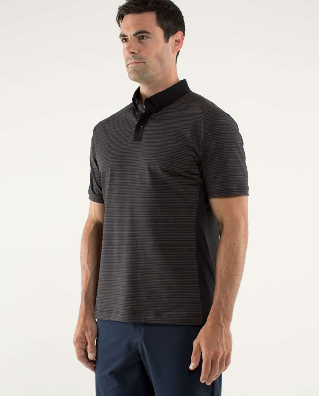 Lululemon Pivot Polo *Silverescent - Handsome Wee Stripe Yd / Heathered Black / Black