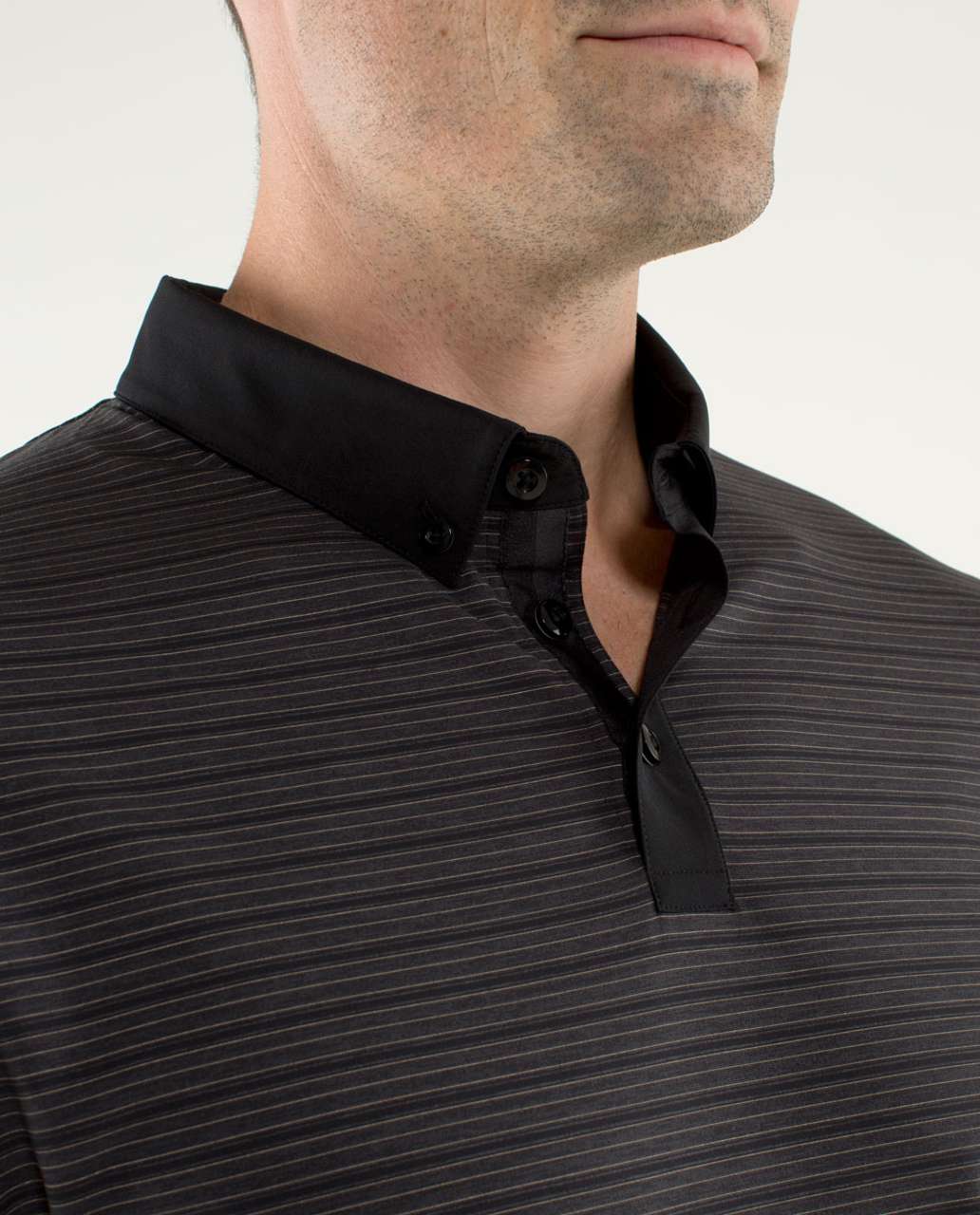 Lululemon Pivot Polo *Silverescent - Handsome Wee Stripe Yd / Heathered Black / Black