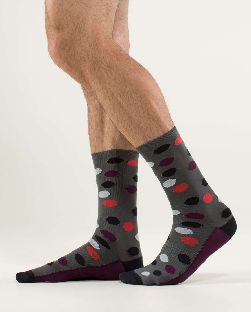 Lululemon Daily Sock - Big Polka Dot Soot Light - lulu fanatics