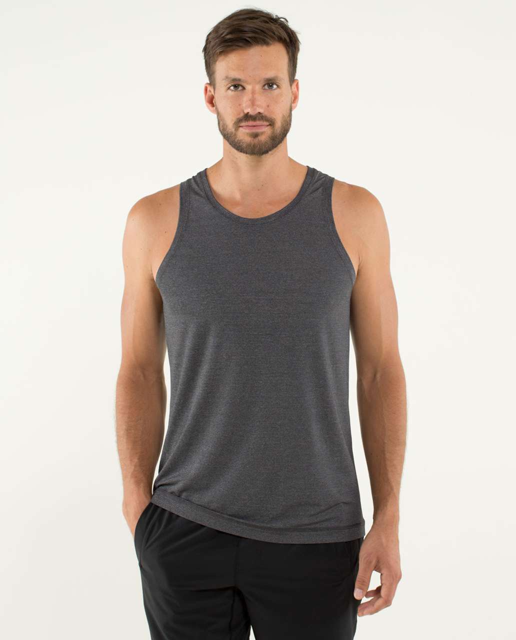 Lululemon Precision Singlet - Heathered Black - lulu fanatics