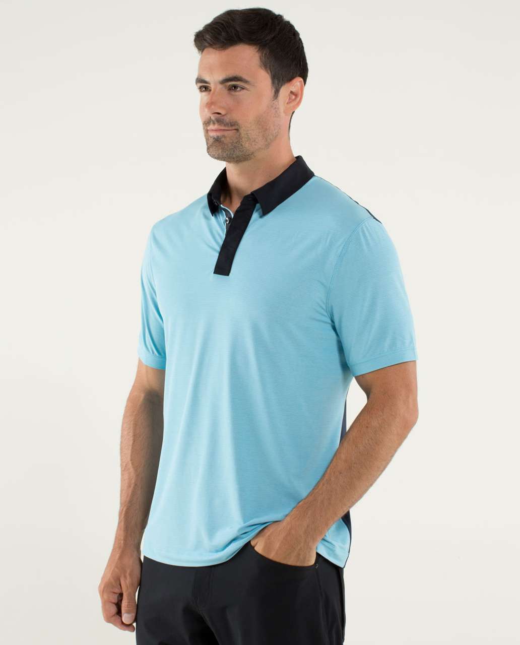 Lululemon Precision Polo - Heathered Blue Moon - lulu fanatics