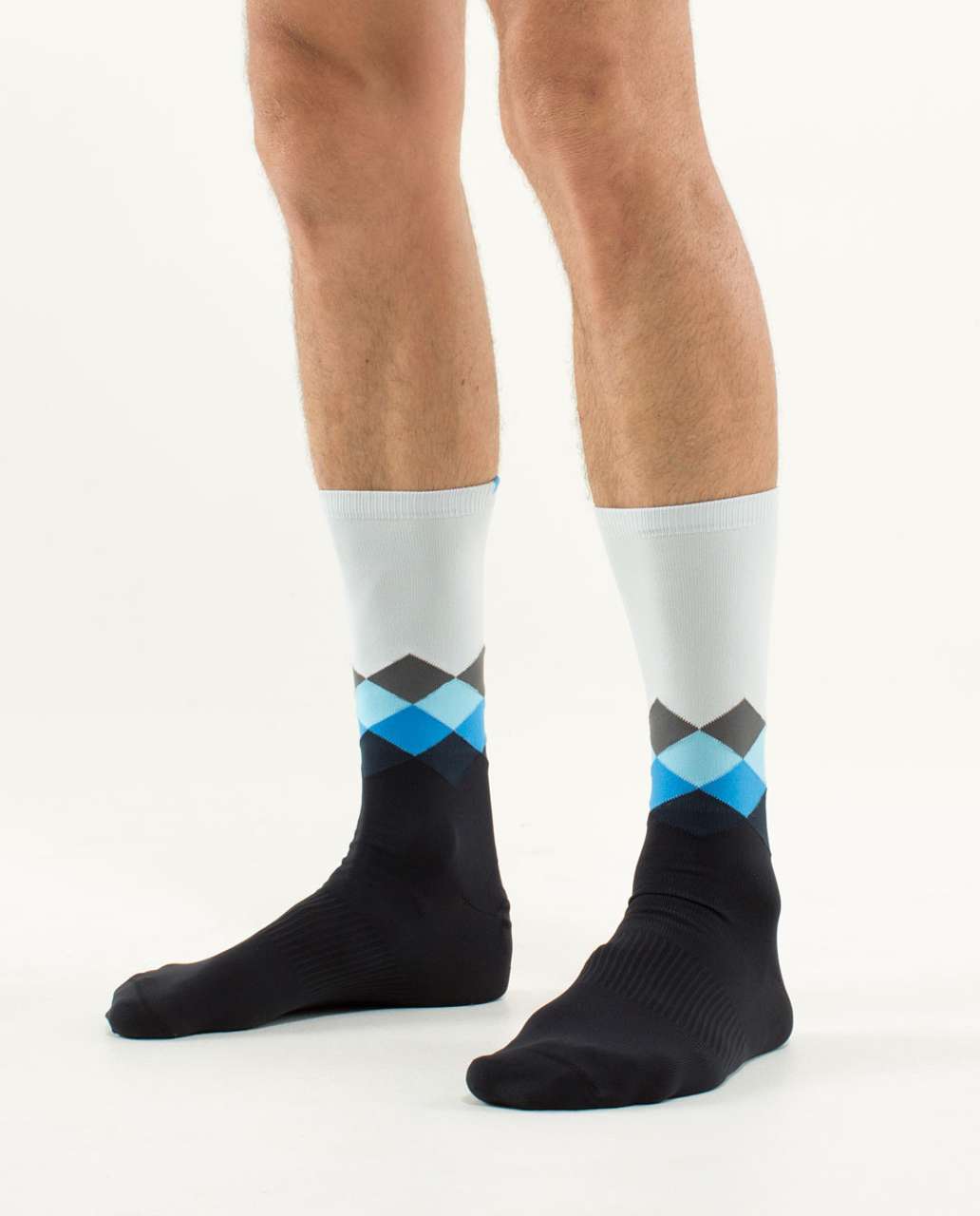 Lululemon Daily Sock - Stacked Diamonds Black Cornflower