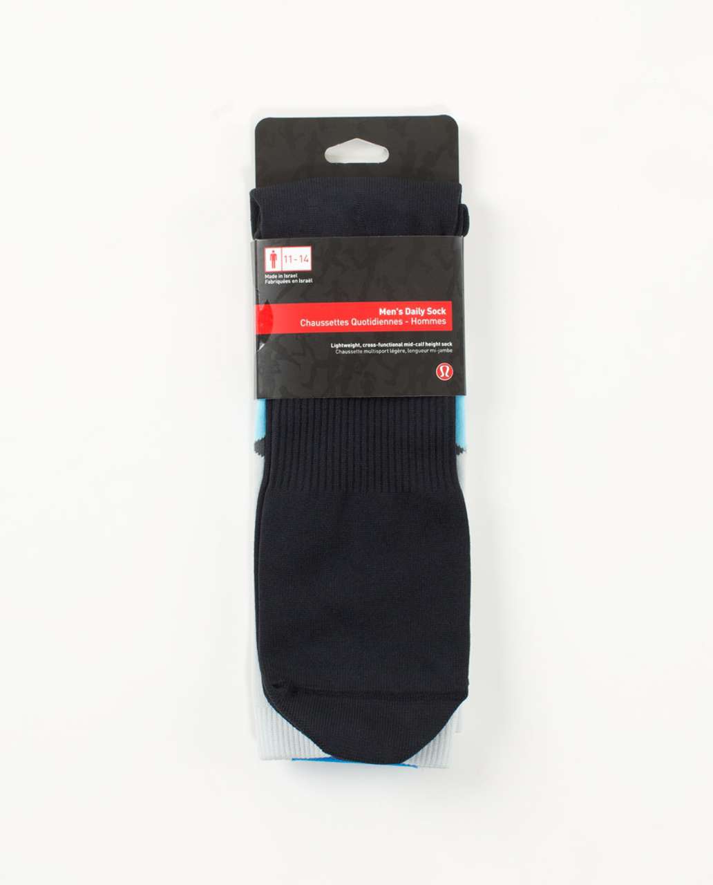 Lululemon Daily Sock - Stacked Diamonds Black Cornflower