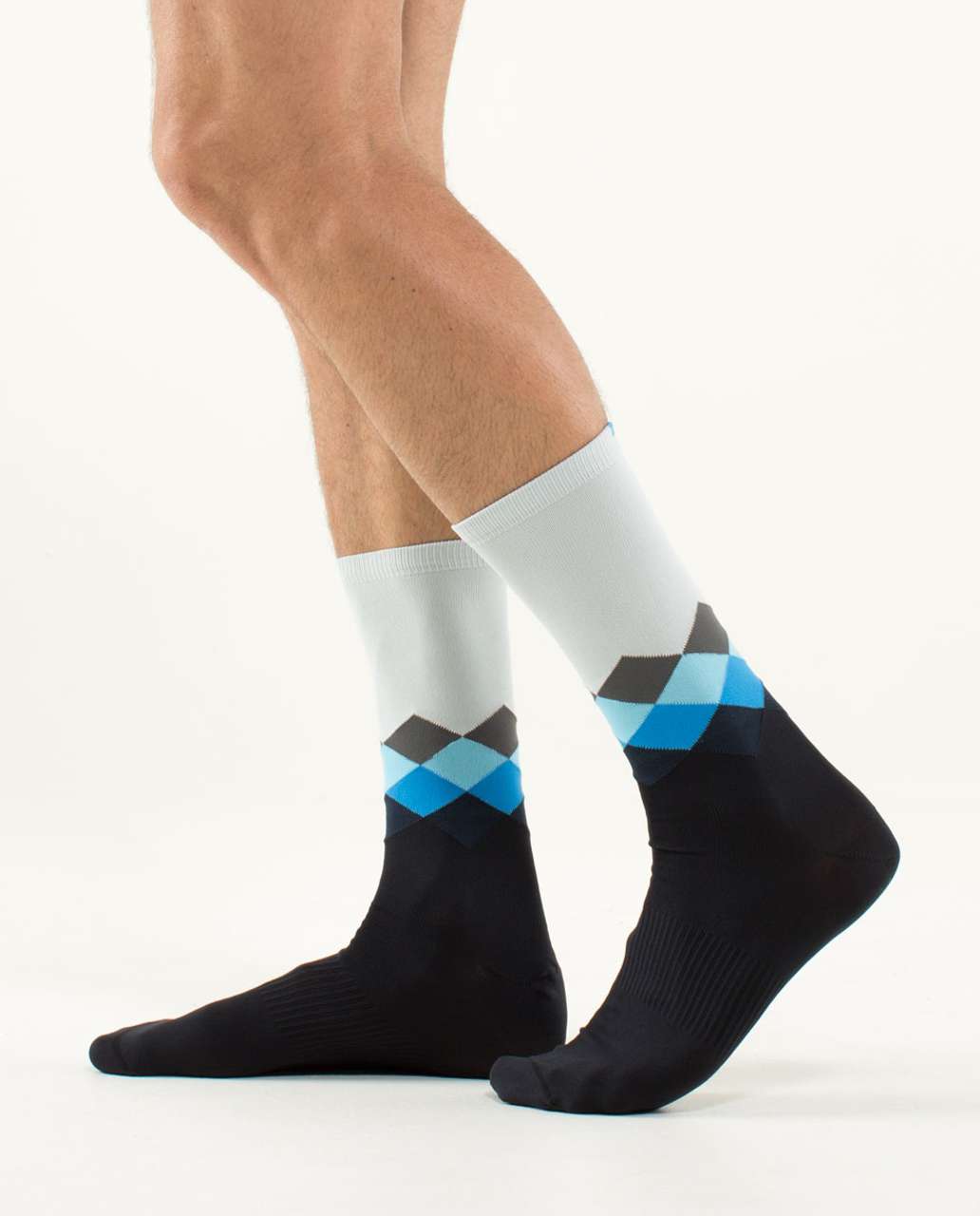 Lululemon Daily Sock - Stacked Diamonds Black Cornflower