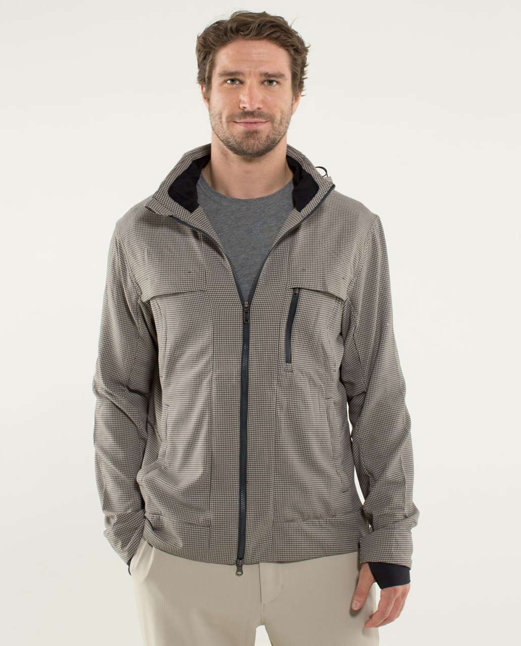 Lululemon Relay Jacket - Houndstooth Swift Mojave Tan