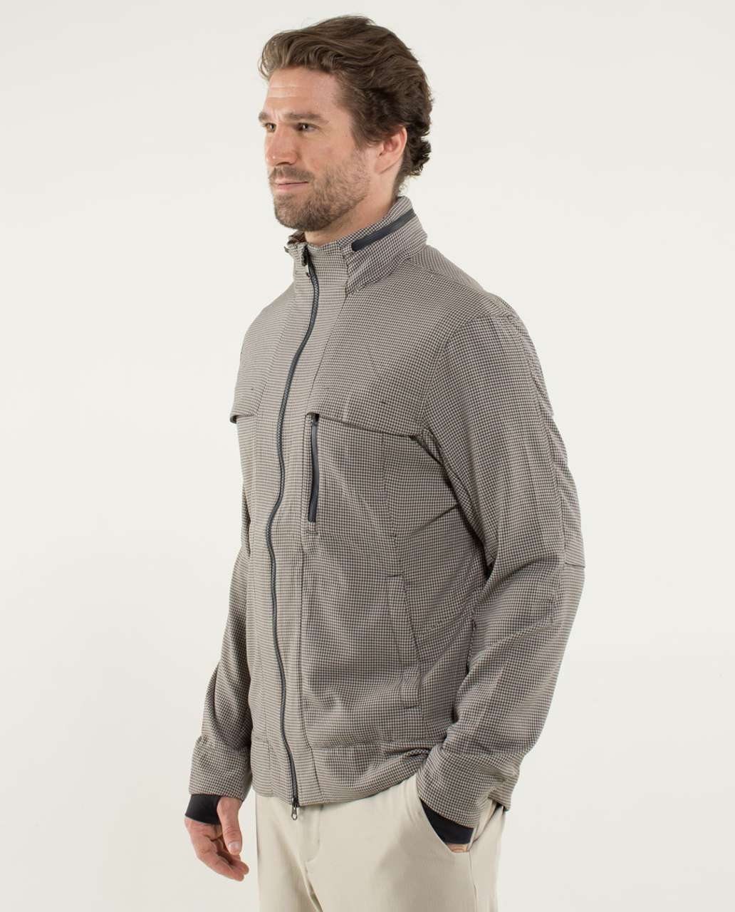 Lululemon Relay Jacket - Houndstooth Swift Mojave Tan