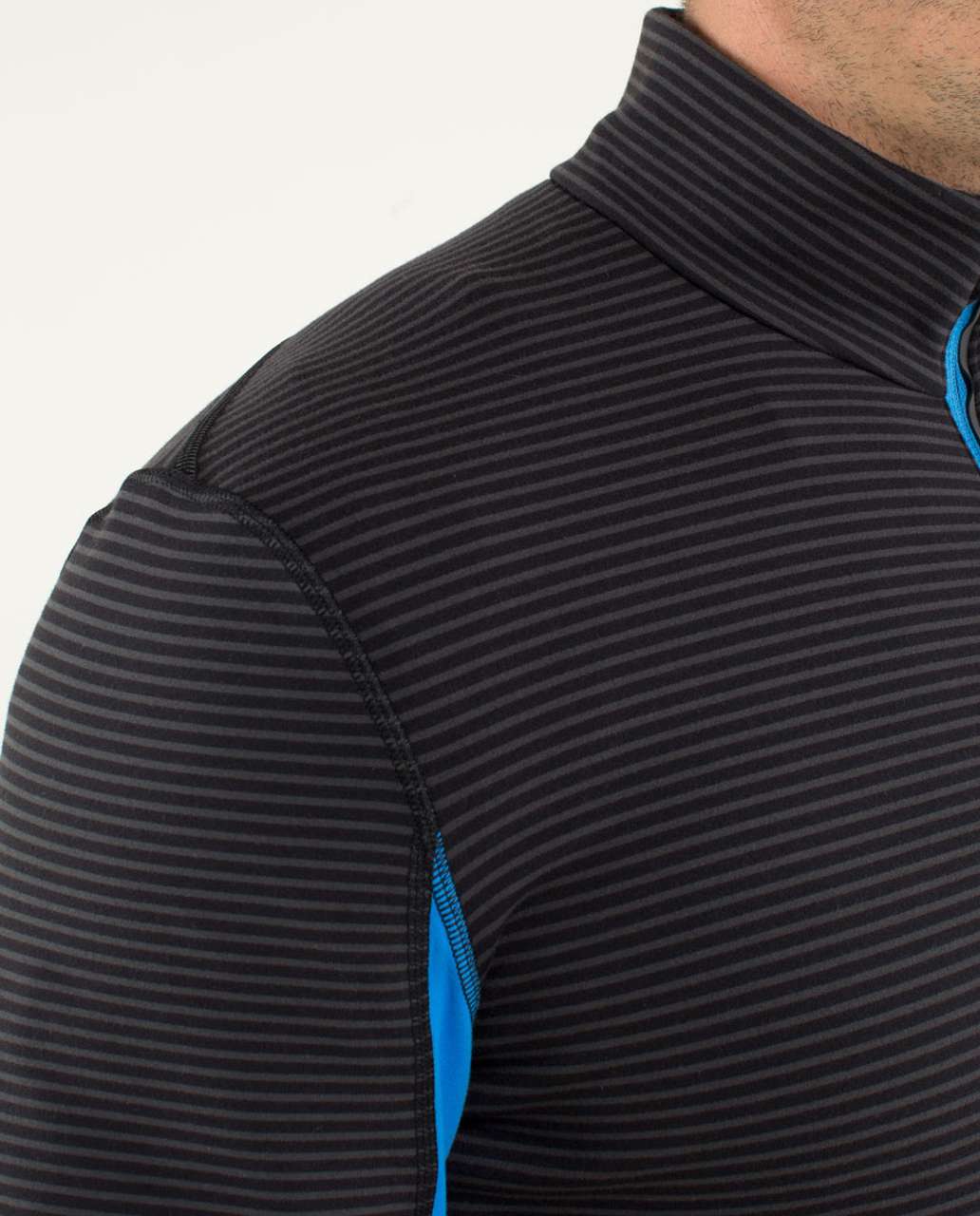 Lululemon Velocity 1/4 Zip - Mini Hyper Stripe Black / Black - lulu ...