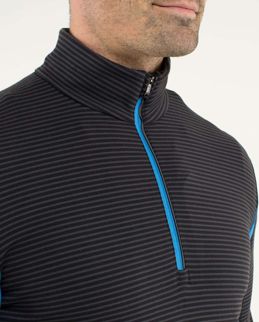 Lululemon Velocity 1/4 Zip - Mini Hyper Stripe Black / Black