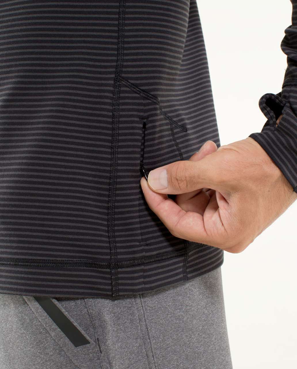 Lululemon Velocity Long Sleeve - Hyper Stripe Black