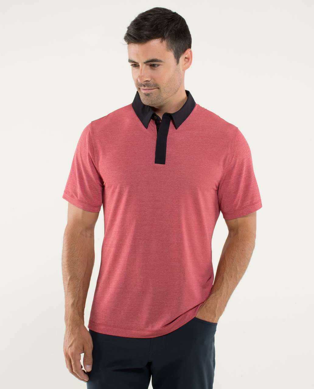 Lululemon Precision Polo - Heathered Deepest Cranberry