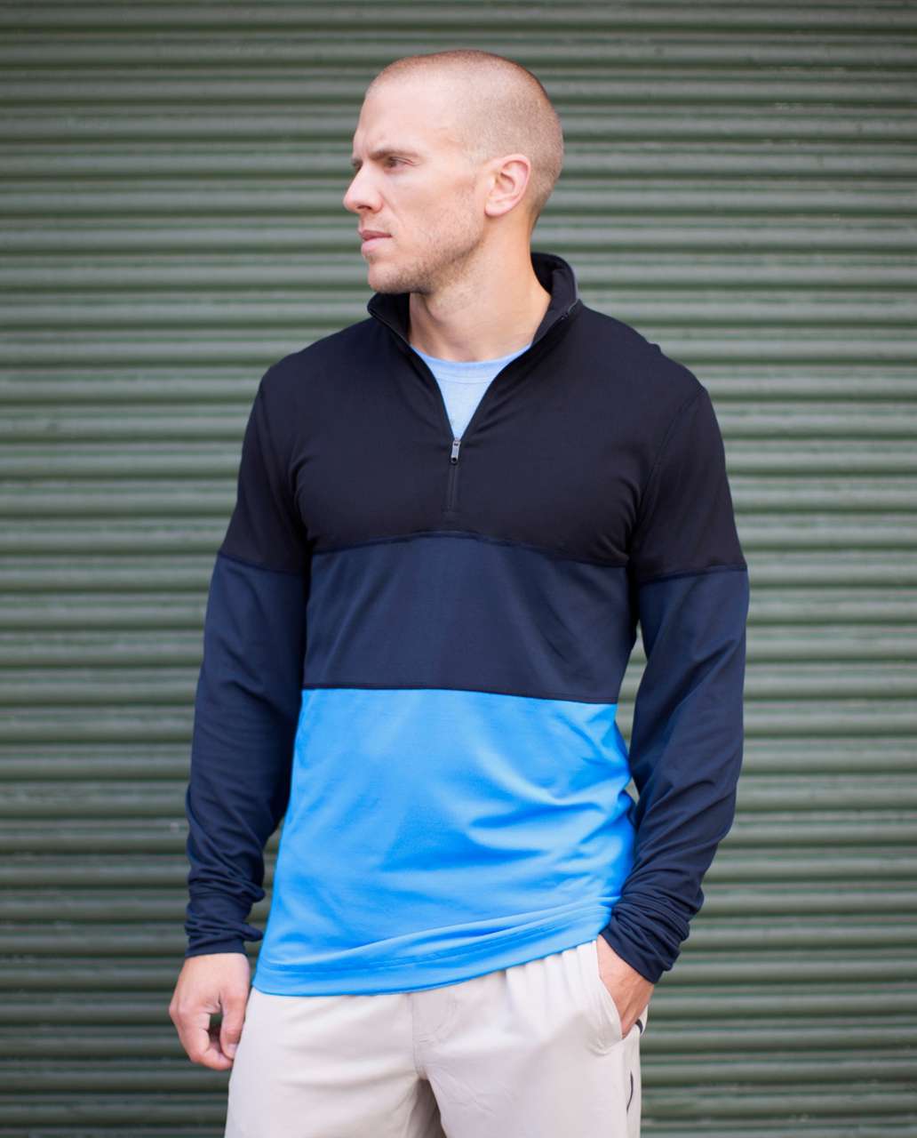 Lululemon Velocity 1/4 Zip - Black / Inkwell / Cornflower