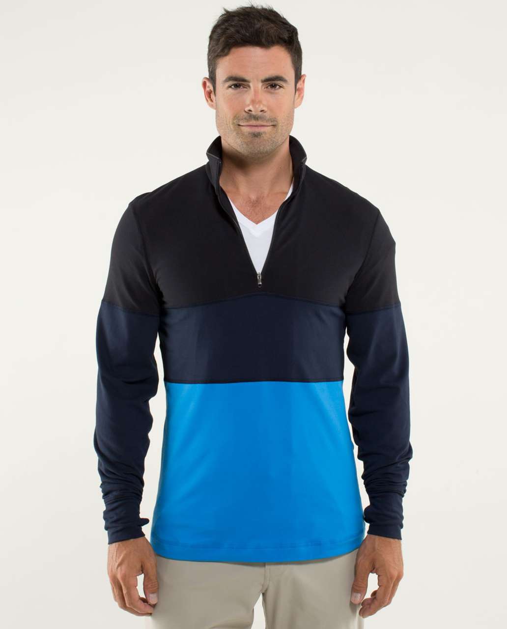 Lululemon Velocity 1/4 Zip - Black / Inkwell / Cornflower