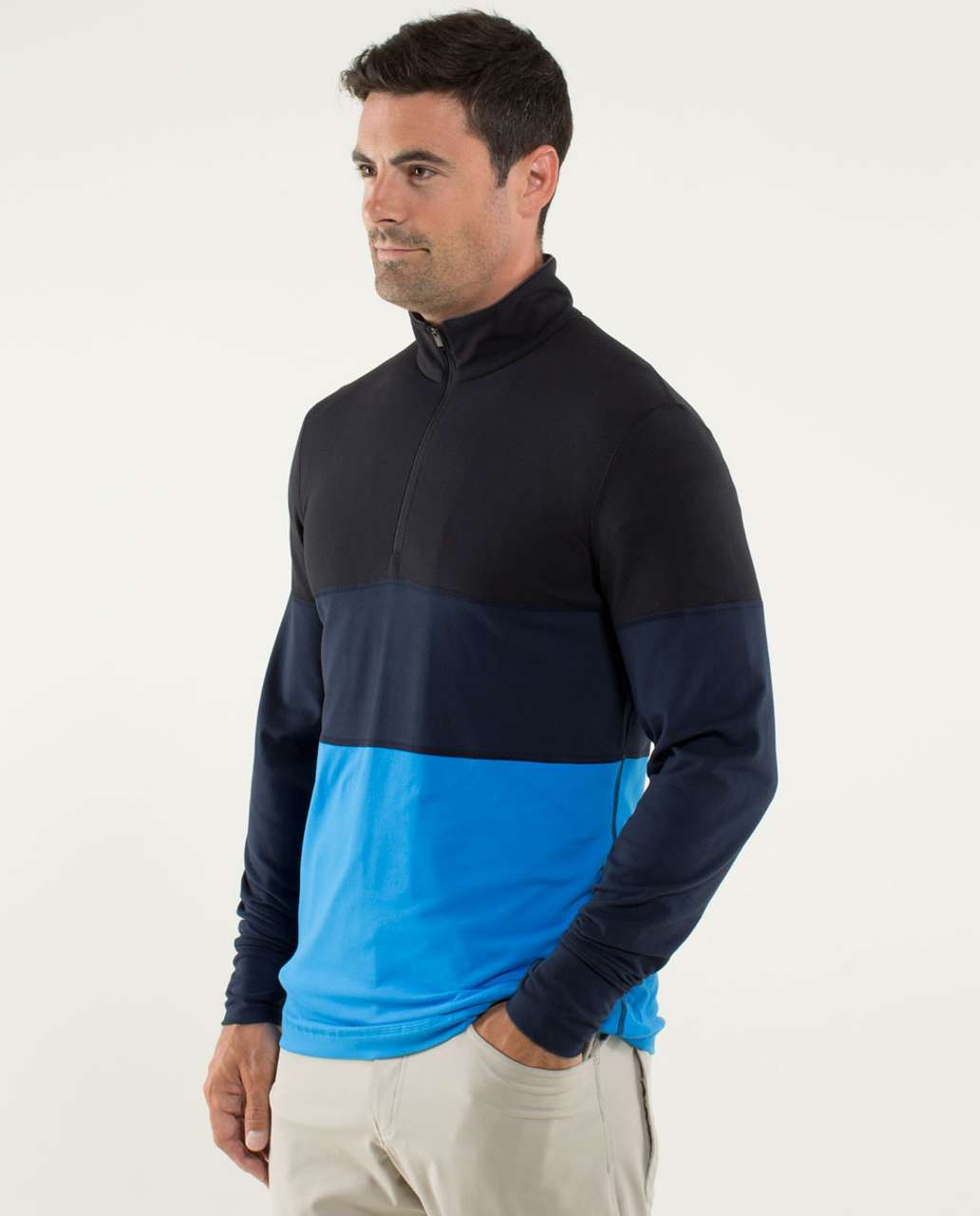 Lululemon Velocity 1/4 Zip - Black / Inkwell / Cornflower