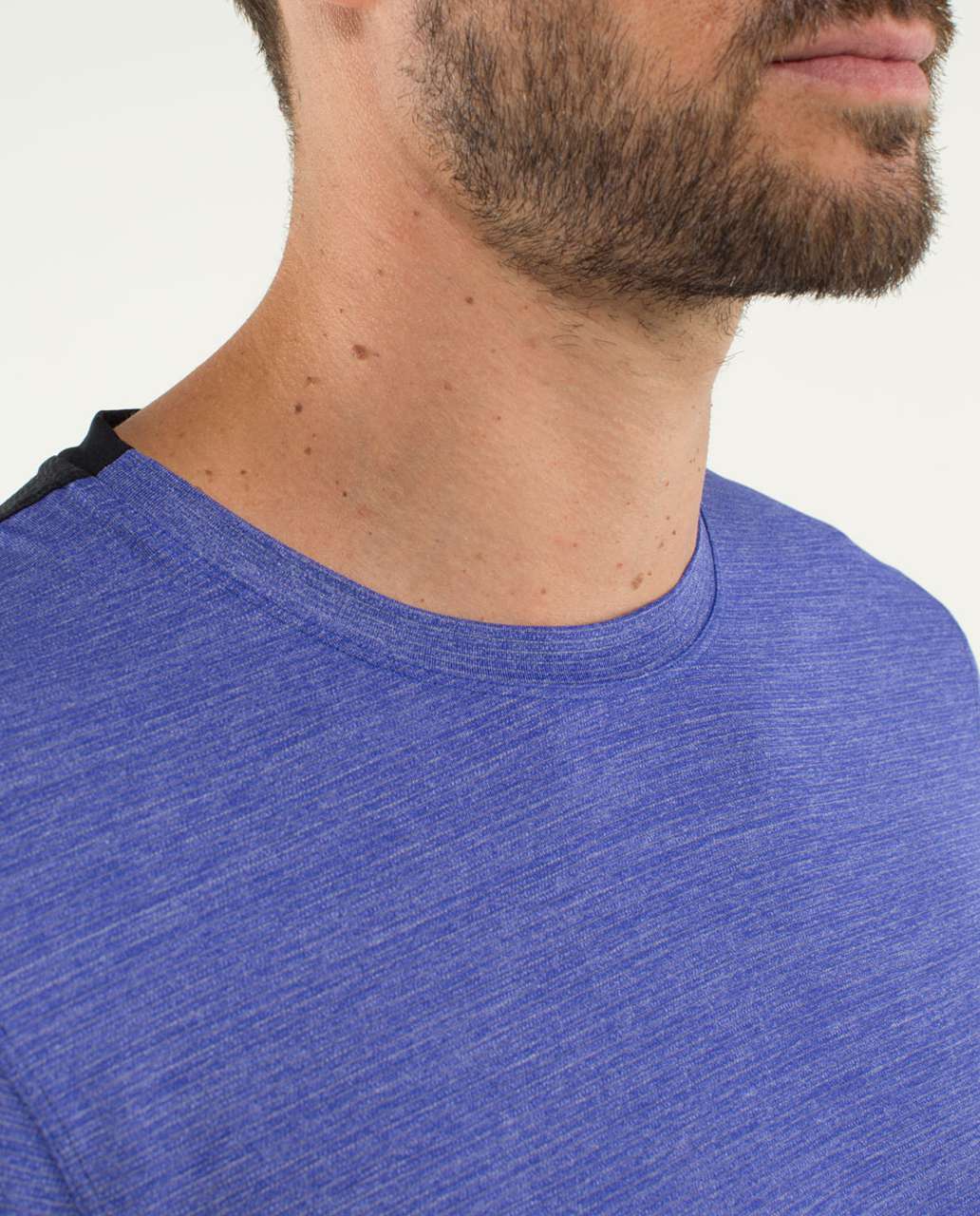 Lululemon Precision Tee - Heathered Pigment Blue / Black