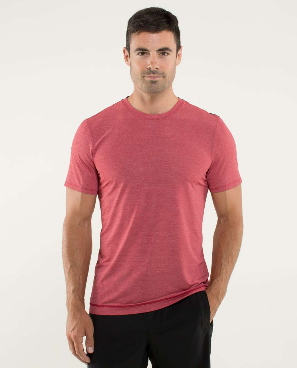 Lululemon Precision Tee - Heathered Deepest Cranberry / Soot