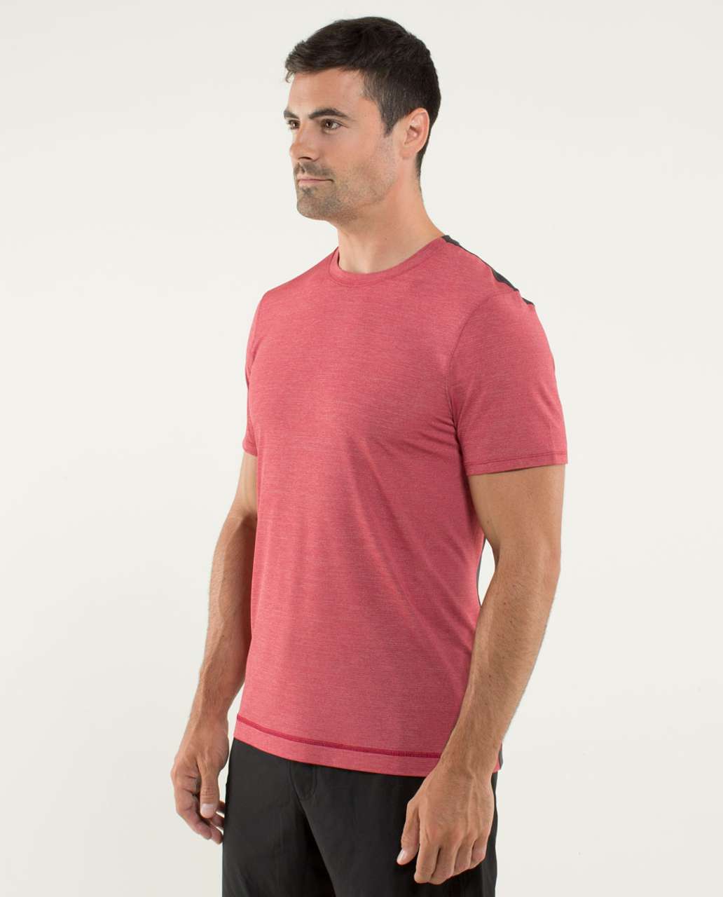 Lululemon Precision Tee - Heathered Deepest Cranberry / Soot