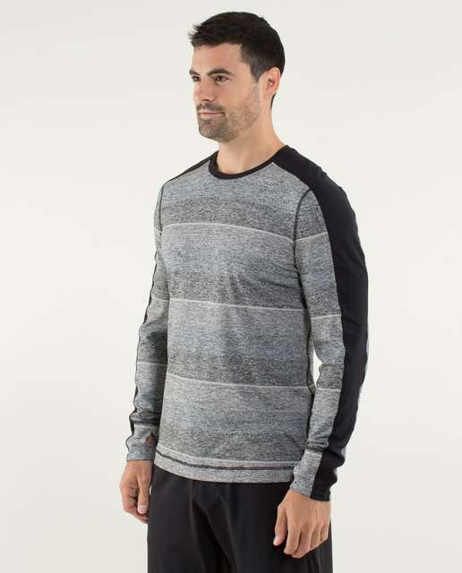 Lululemon Velocity Long Sleeve - First Descent Stripe Blue Moon ...