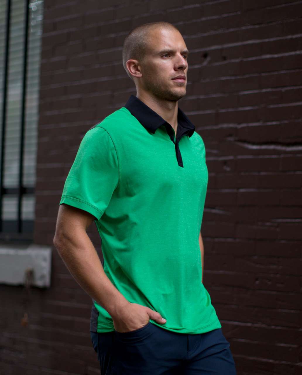 Lululemon Precision Polo - Heathered Green Bean