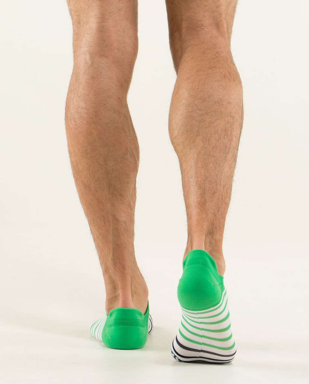 Lululemon No Show Ultimate Run Sock - Hyper Stripe Inkwell Green Bean