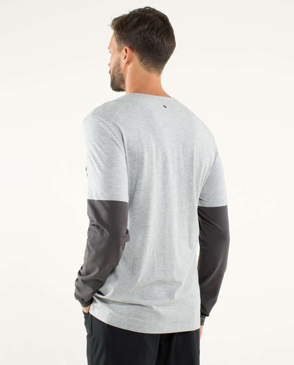 Lululemon 5 Year Basic Long Sleeve *Colour Blocked - Heathered Silver Slate / Soot