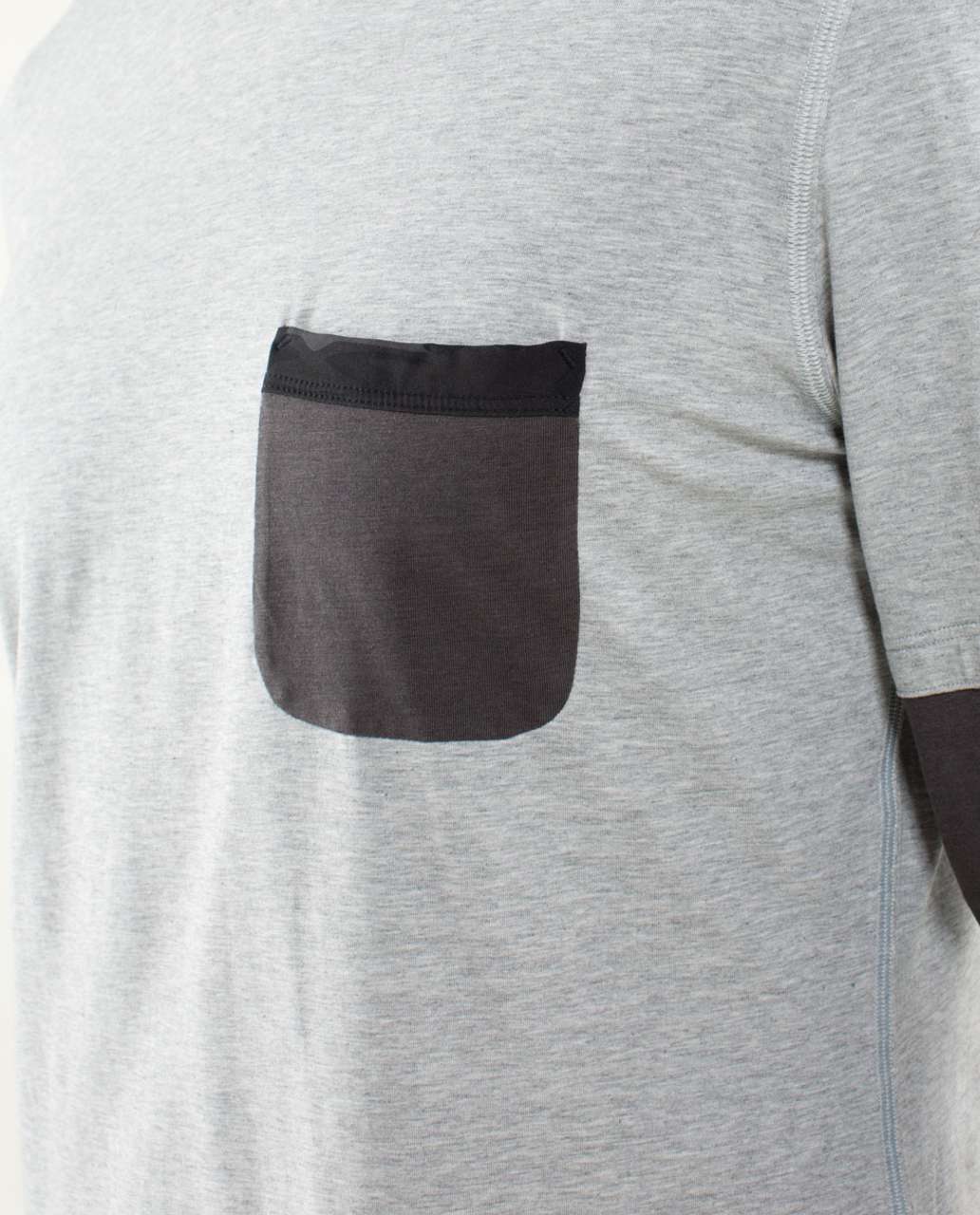 Lululemon 5 Year Basic Long Sleeve *Colour Blocked - Heathered Silver Slate / Soot