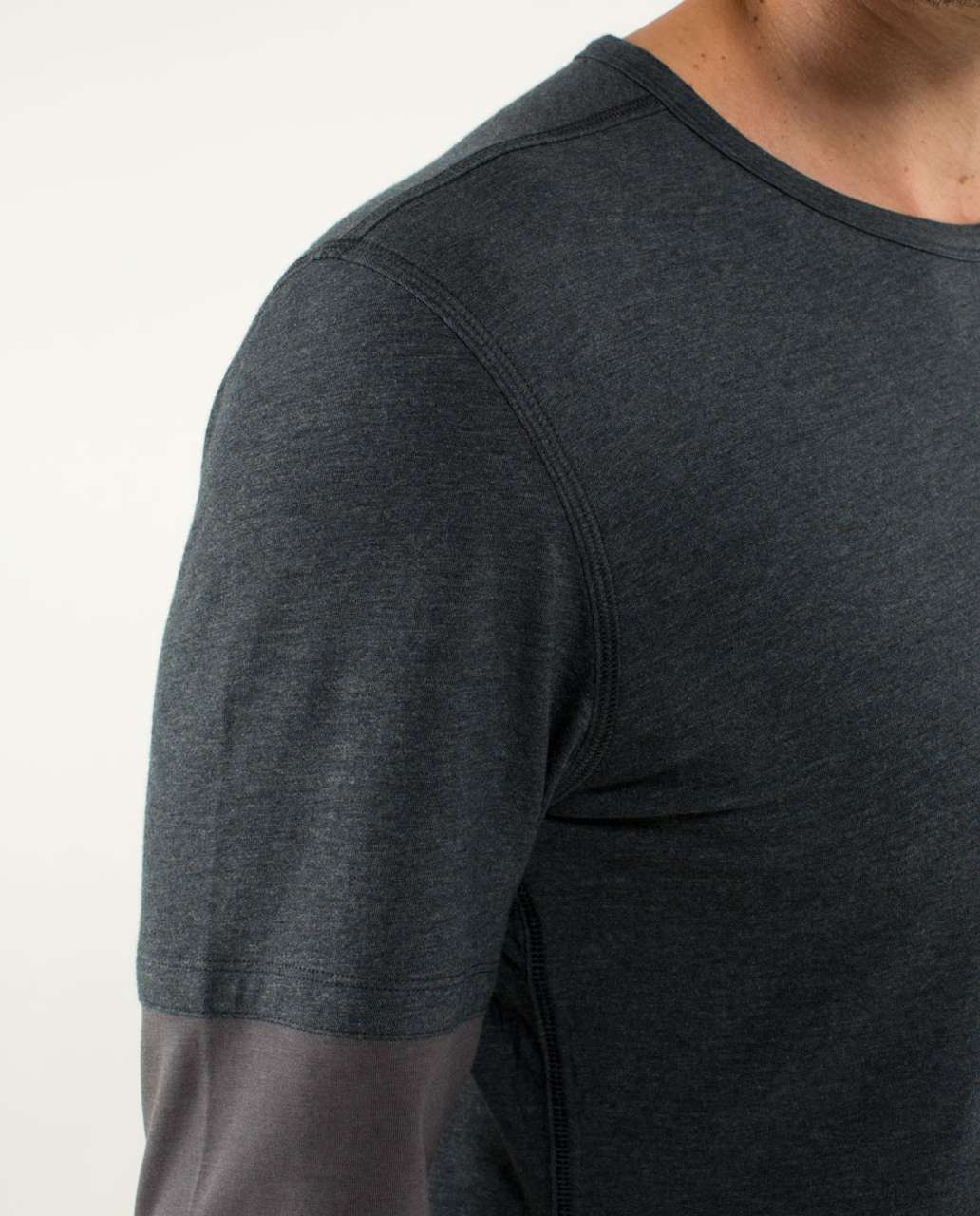 Lululemon 5 Year Basic Long Sleeve *Colour Blocked - Heathered Black / Soot