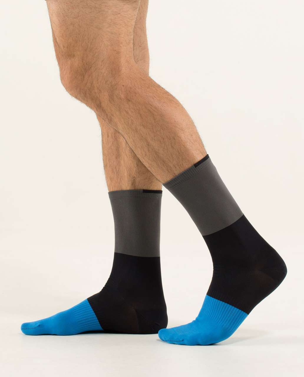 Lululemon Daily Sock - Bold Stripe Soot Light Black Cornflower