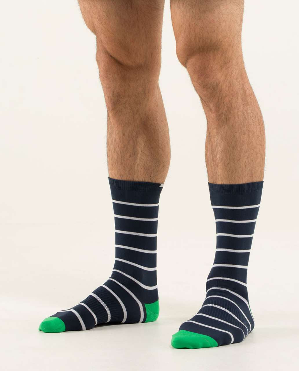 Lululemon Daily Sock - Classic Stripe Inkwell Green Bean