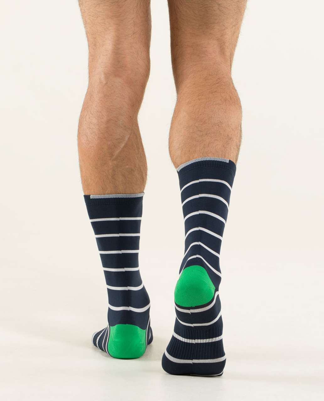 Lululemon Daily Sock - Classic Stripe Inkwell Green Bean