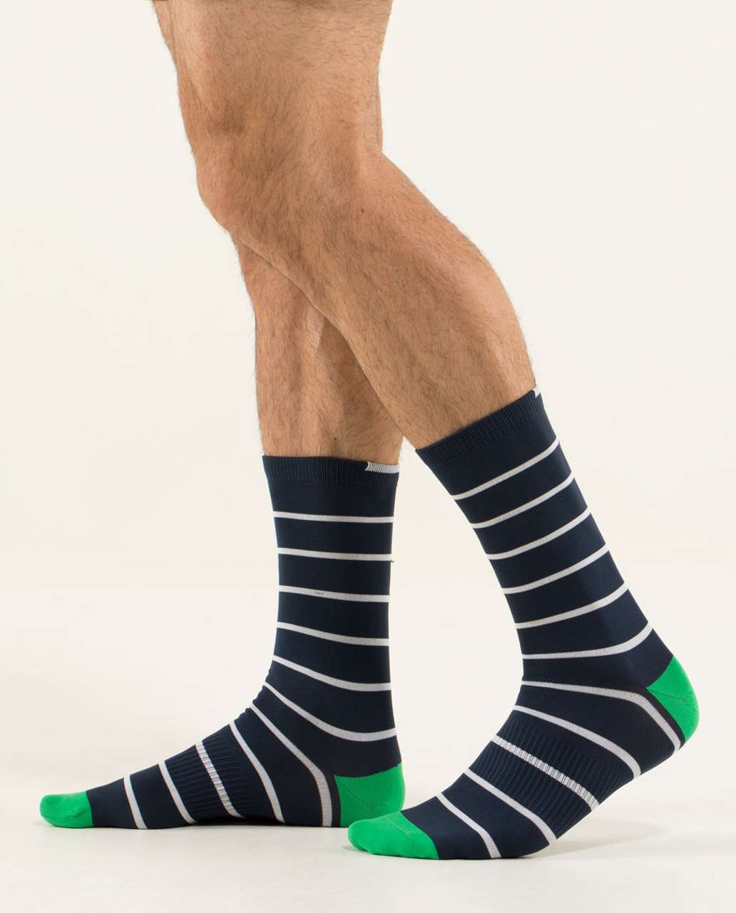 Lululemon Daily Sock - Classic Stripe Inkwell Green Bean