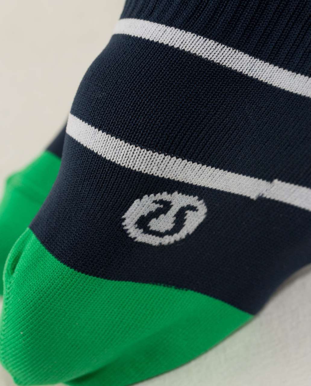 Lululemon Daily Sock - Classic Stripe Inkwell Green Bean