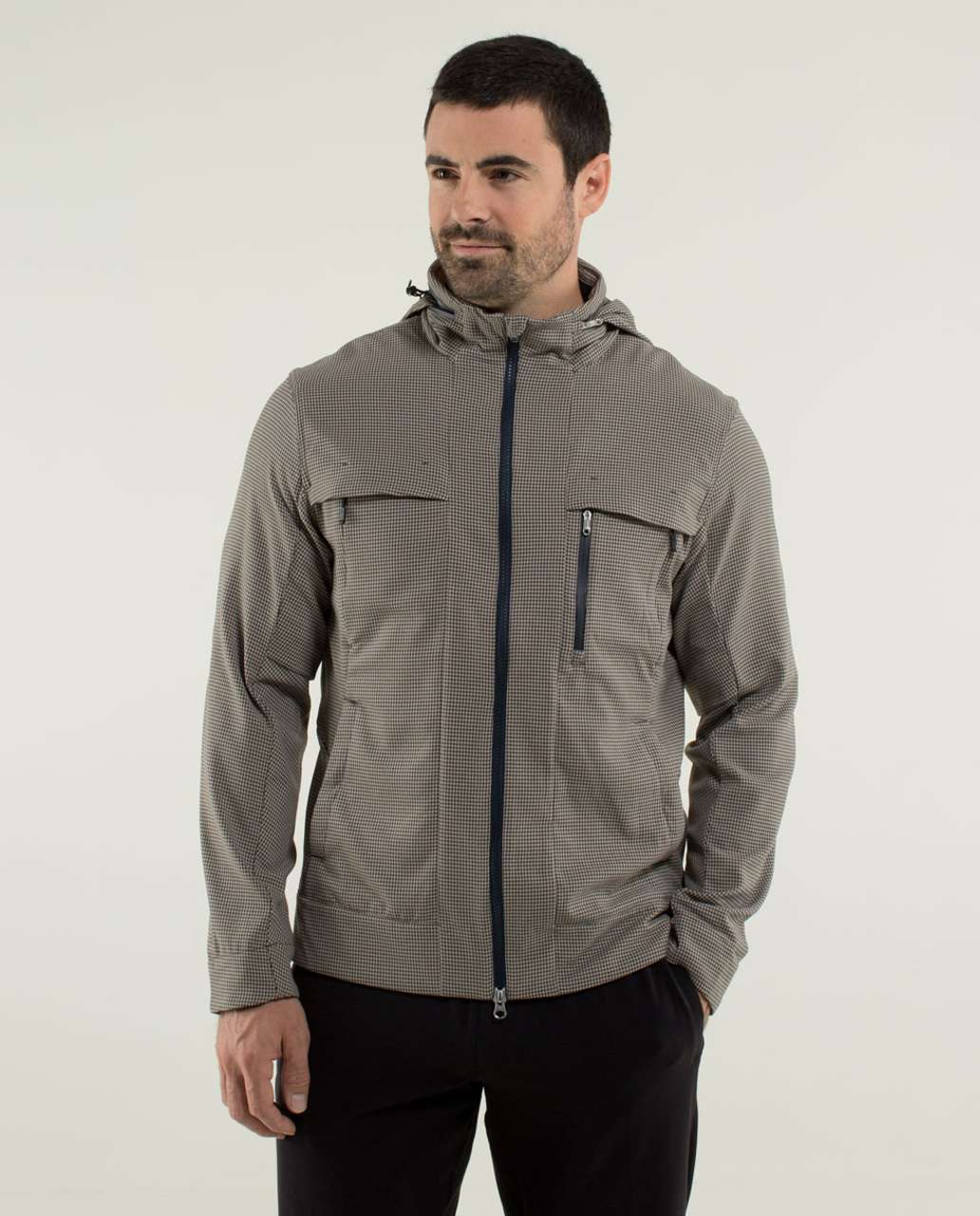 Lululemon Relay Jacket - Houndstooth Swift Mojave Tan / Soot / Inkwell