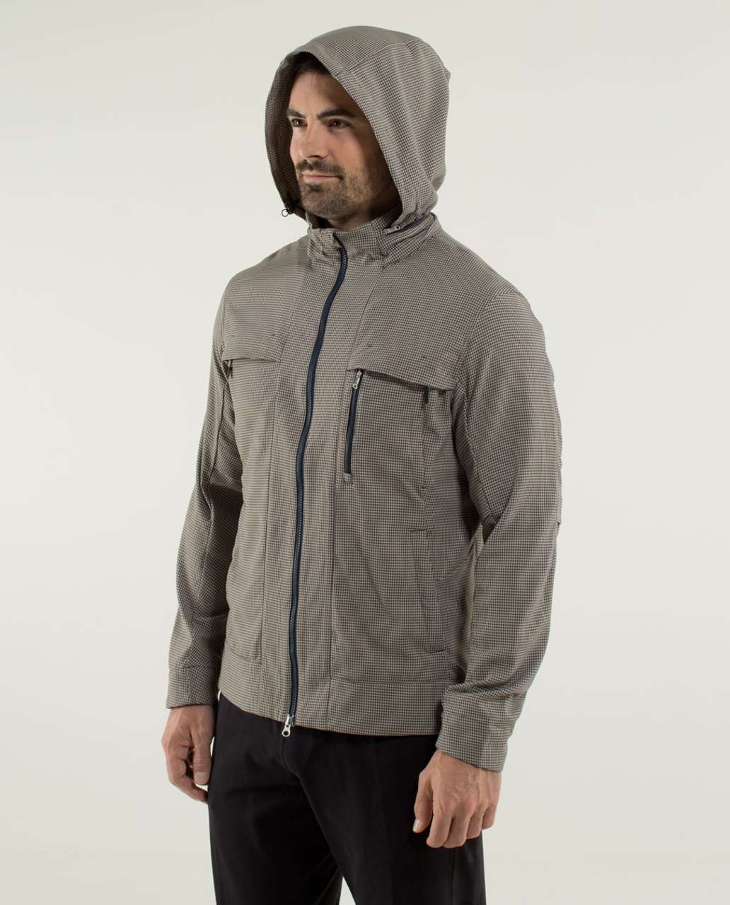 Lululemon Relay Jacket - Houndstooth Swift Mojave Tan / Soot / Inkwell