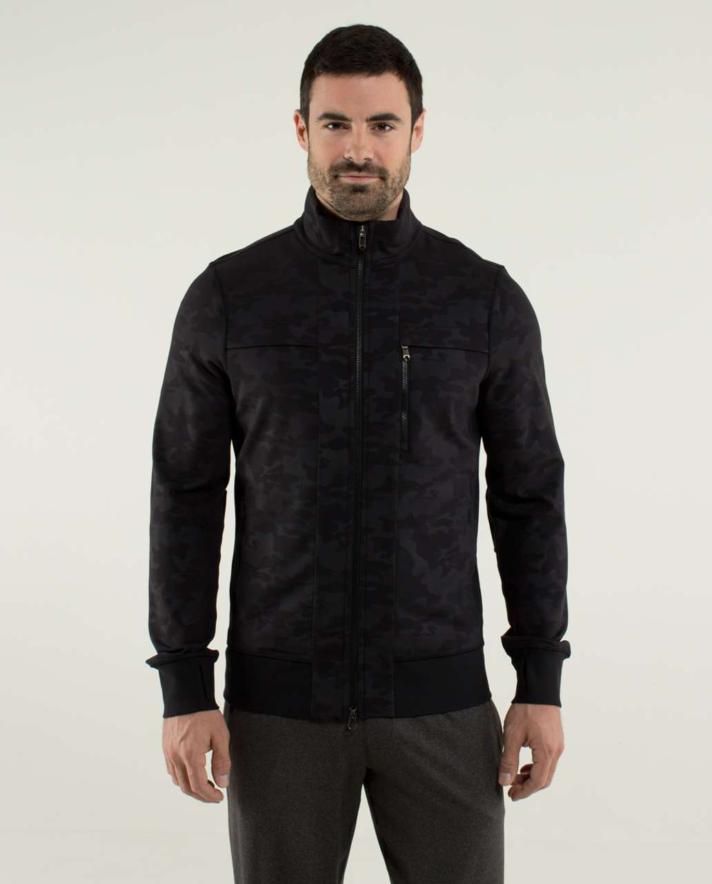 Lululemon Post Gravity Jacket - Savasana Camo 20cm Embossed Black