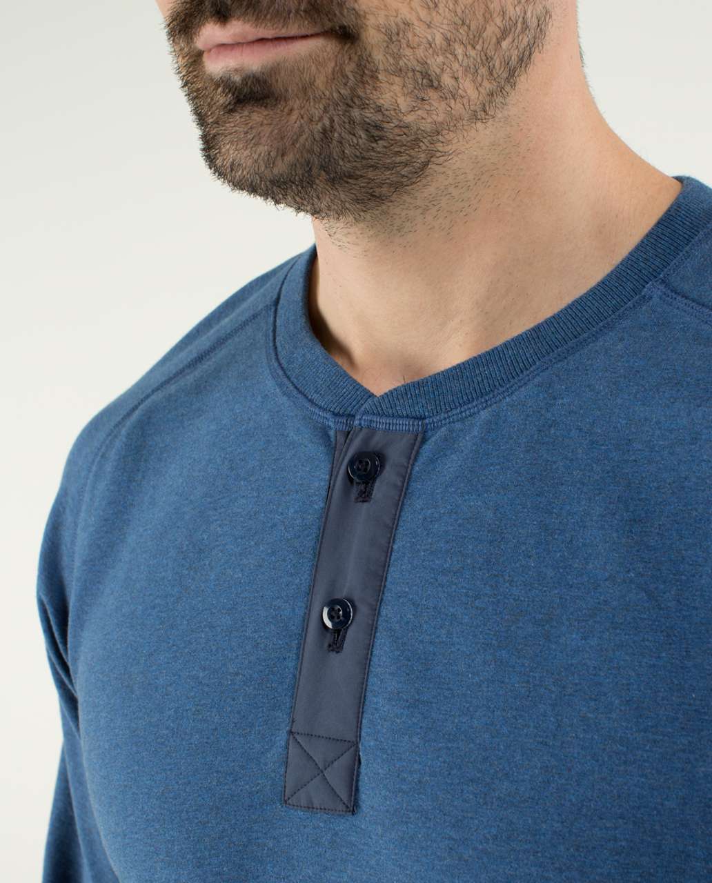 Lululemon All Town Henley - Heathered Rugged Blue / Inkwell