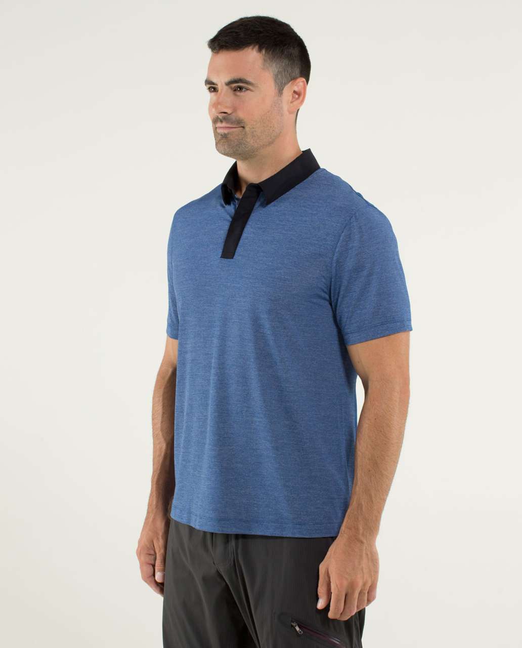 Lululemon Precision Polo - Heathered Rugged Blue / Rugged Blue / Black