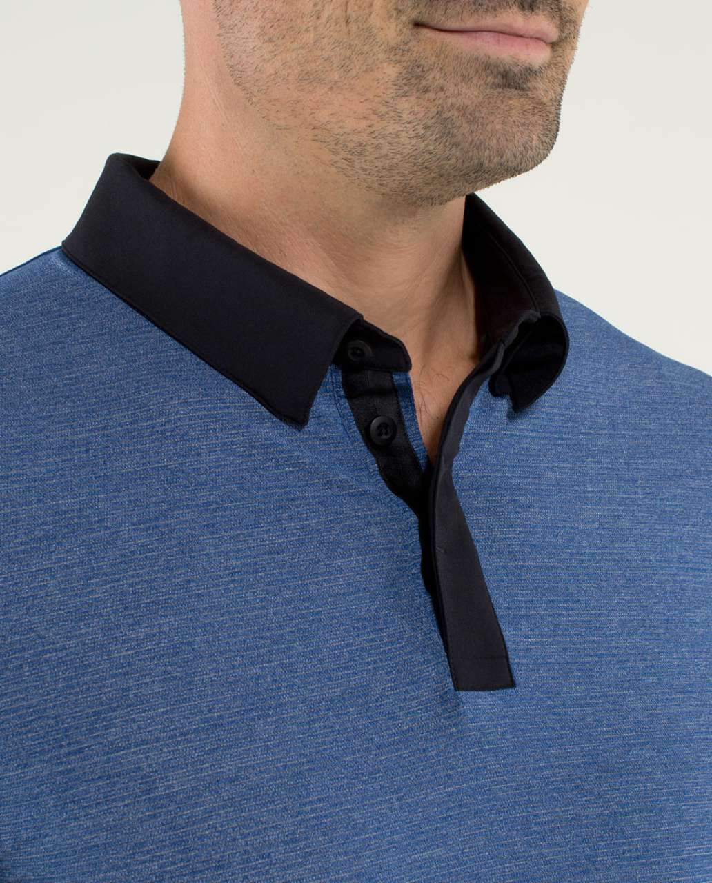 Lululemon Precision Polo - Heathered Rugged Blue / Rugged Blue / Black