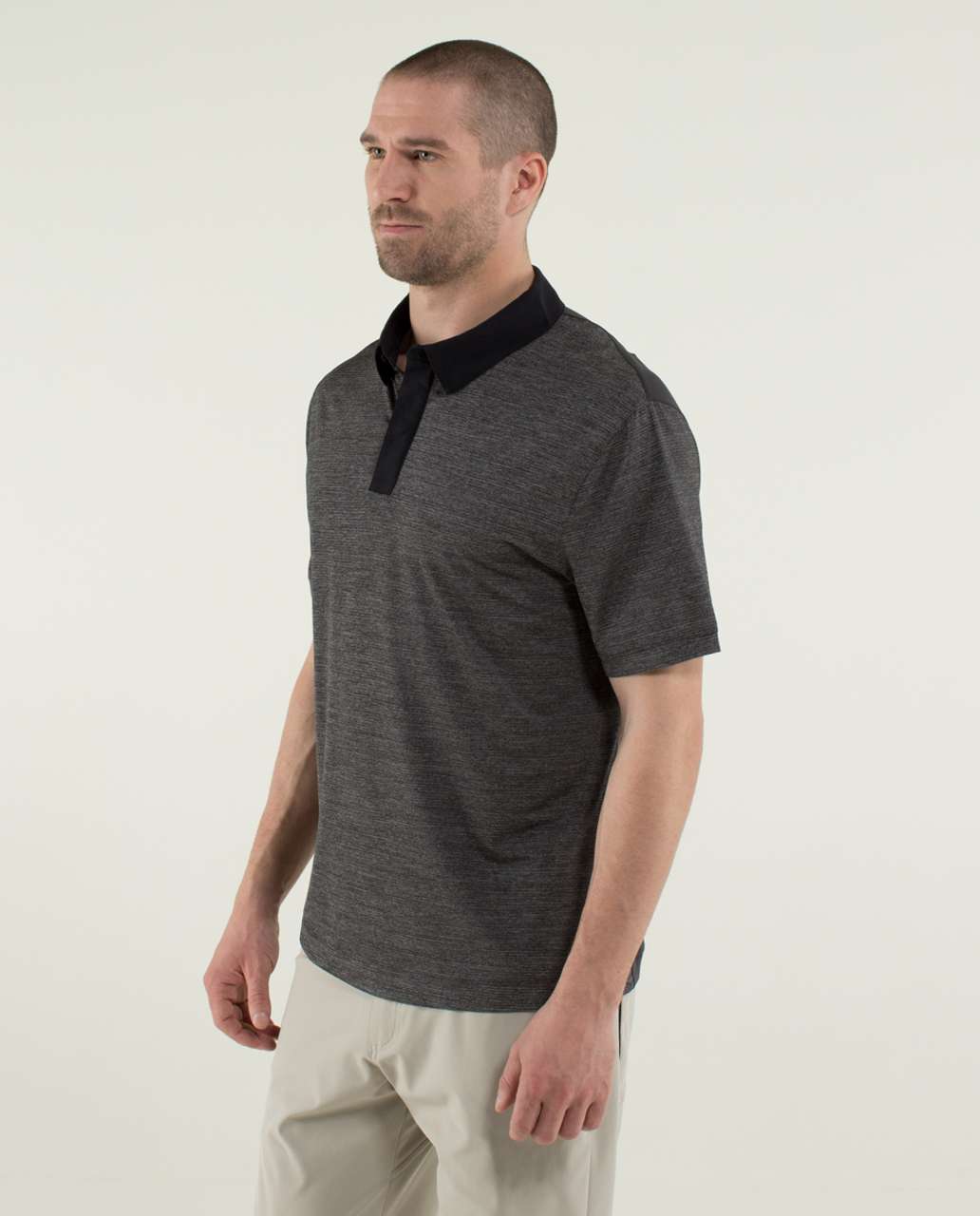 Lululemon Precision Polo - Heathered Black / Soot / Black