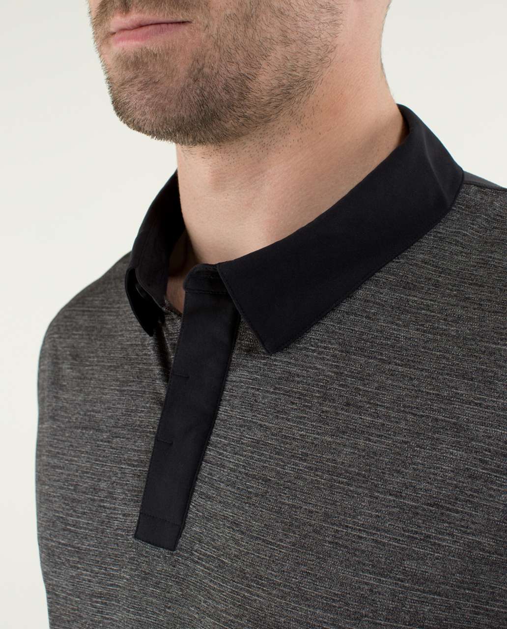 Lululemon Precision Polo - Heathered Black / Soot / Black