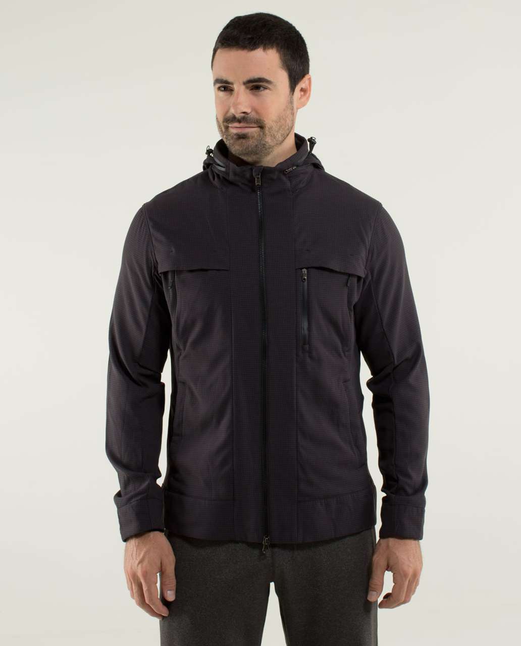 Lululemon Relay Jacket - Houndstooth Swift Black / Soot / Black